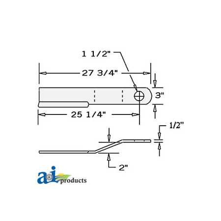 A & I Products Blade, Rotary Cutter, CCW 28" x3" x1" A-80A304